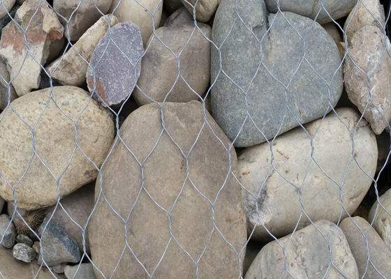 Γαλβανισμένο ντυμένο PVC πλέγμα καλωδίων Gabion καυτής εμβύθισης για τους τοίχους βράχου
